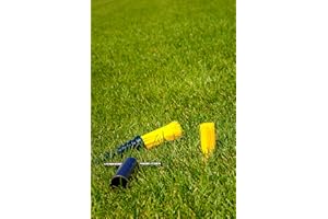 NETSPORTIQUE Juego de 25 marcadores de césped de fútbol Pitchmarker - Color a elección Naranja, Rojo, Azul, Amarillo, Blanco - Ayudas de marcaje de POWERSHOT para el marcaje de terrenos Deportivos.