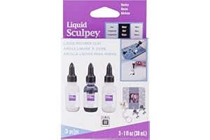 Polyform Sculpey Liquid Basics 3/Pkg-Clear, Black, White
