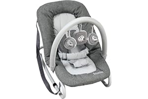 Looping Transat Bebe Naissance | Barre de Jeux, Harnais 5 points | Gris Chine