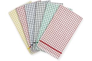 Emma Barclay Tea Towels for Kitchen Packs of 12 100% Cotton Terry Tea Towels Multicoloured Kitchen Home Household Essentials Dish Towels Kitchen Cloths Superdry Check Design 12 Pack