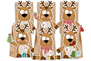 KuschelICH Adventskalender zum Befüllen Rentier Elch - mit Stickern zum Gestalten und selber Basteln - wiederverwendbar (Rentier)