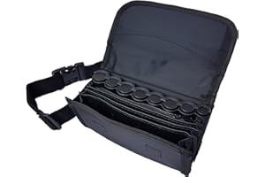 CLAIRE-FONCET Sacoche Banane Porte-monnaie, Portefeuilles, Serveur, Serveuse, en Nylon résistant Noir avec Monnayeur euro 8 pièces intégré, Bar, Restaurant, Brasserie, Pizzeria, Machiniste, Commerçant