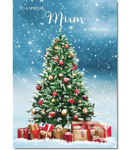 Wonderful Mum At Christmas Greeting Card Blank Inside - UK
