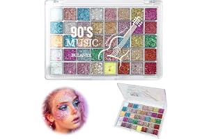 40 färger glitter ögonskugga palett, festival glitter ansikte, shimmer ögonskugga för ansikte och kropp, högpigmenterad vatte