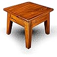 Crib factory Small Strong Matte Walnut Finish Wooden Stool | Size 30x30x25 in cm | Bedroom Stool | Kitchen Stool | Kids Stool | Outdoor Stool | Livingroom Stool