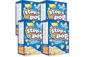 SOL 12pk x 85g Stop 'n' Pop Microwave Popcorn, Salted Flavoured Pop Corn Kernels, Ready in Minutes Tasty Snack for Family Movie Nights, Easy to Prepare, Ideal for Sharing Fun Moments at Home