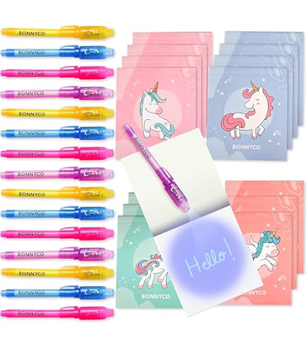 Set Penna Invisibile E Taccuino Tema Oceano - 16 Pezzi, Con Luce UV, Per Feste E Giochi Segreti