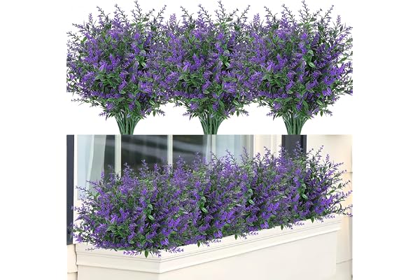 12 st konstgjorda balkongväxter balkong blommor konstgjorda blommor för | Balkongdekoration plastblommor dekoration konstgjord lavendel utomhus lämplig för inomhus- och utomhusbalkong