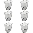 Ybmhome Steel Mesh Rectangular Open Top Waste Basket Bin Trash Can for Office Home 8x12x12 Inches 1042s-6 (6, Silver)