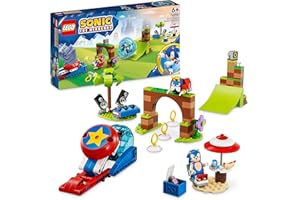 LEGO 76990 Sonic The Hedgehog Sonic et Le Défi de la Sphère de Vitesse, Jouet de Construction avec 3 Personnages Dont Une Figurine Moto Bug Badnik, Jeu pour Enfants, Garçons et Filles Dès 6 Ans