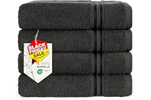 Hammetex Lot de 4 Serviettes 50x100 cm, 100% Coton 500 GSM, Douces, Absorbantes, Séchage Rapide, Idéal pour Le Gymnase, Le Bain, Le Sauna, Certifiées Oeko-TEX, Anthracite
