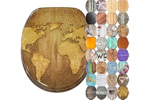 SANILO Sedile WC con chiusura ammortizzata Mappamondo | Grande scelta di sedili WC da legno robusto e di alta qualità