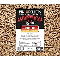 Hartholz Pellets 6 mm PINI 30Kg zum Heizen Grillen Räuchern Smoken