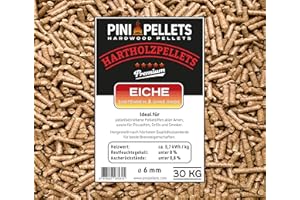 Granulés de bois dur 6 mm PINI 30 kg pour chauffage, barbecue, fumage