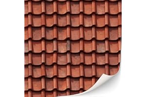 TEXTURKONTOR 3 Blatt Selbstklebende Dachziegel und Dachschindeln für Puppenhäuser Maßstab 1:12 (Dachsteine Ton 1)