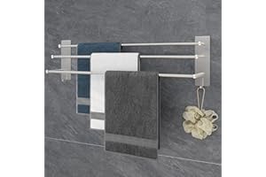 ‎VISTA Vista Handtuchhalter 3 Stangen ohne Bohren 75cm SUS304 Edelstahl Selbstklebende Handtuchhalter Silber Badezimmer Handtuchhalter mit Zwei Haken für Küche, Bad, Schlafzimmer Silber