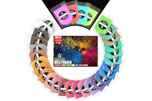 Craft Resin Polvos de Mica para Resina Epoxi – Pigmento para Resina Epoxi 100 % Natural, Grado Cosmético – Colorante de Resina Epoxi, Jabones y Cosméticos - 26 Colores, 4 Colores Neón