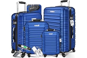 KESSER® Set di 4 valigie da viaggio - trolley - valigie rigide - bagaglio da viaggio - valigie a guscio rigido S-M-L-XL