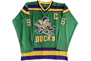 ZIGOR Charlie Conway #96 Mighty Ducks Eishockey-Trikot, grün/weiß, S-XXXL
