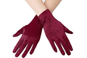 EORUBE 1920s Handschuhe für Damen Handgelenklange Kurze Satin Handschuhe Party Kostüm Handschuhe