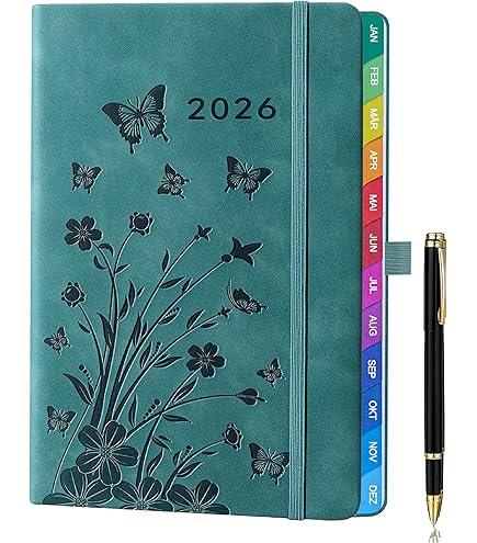 Finocam Kalender 2026 – Tagesplaner Mit 1 Seite Pro Tag, Hardcover, Doppelspiralbindung, Inkl. Gummizug & Strickbänder, Spanisch