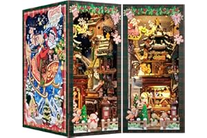 Cutefun DIY Book Nook - Kit per casa delle bambole in miniatura 3D, in legno, per libreria, con inserto per libreria, modello di costruzione, kit regalo creativo con luce (Christmas Wish Store)