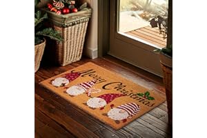 ‎BRUBAKER BRUBAKER Weihnachtsfußmatte für Außen und Innen - Merry Christmas mit Wichtel Zwergen - 45 x 75 cm Schmutzfangmatte Weihnachten aus Kokos - Antirutsch Fußmatte - Wetterfest und rutschfest