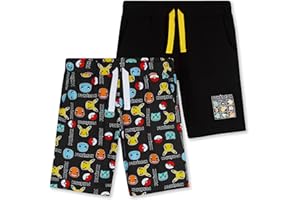 Pokemon Pantalón Corto Niño, Pack de 2 Pantalones Cortos Niño, Bermudas Niño 4-14 Años