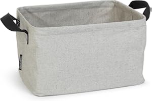 Brabantia - Panier à Linge Pliable - Multi-fonctionnelle Stockage - Se Plie à Plat - Revêtement Résistant à L'eau - Transport Facile - Poignées Souples - Gros Volume - Gris - 35 L