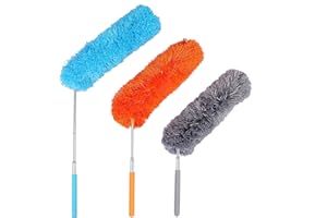 QH-SHOP Miotełka do kurzu, myjka z mikrofibry z możliwością rozszerzenia, zginana, do samochodu, kuchni, domu, wszystkich powierzchni, 3 sztuki