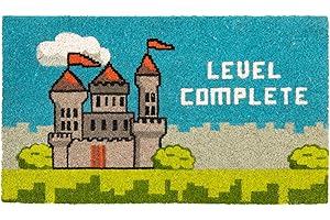 Fisura - Nowoczesna wycieraczka kokosowa z podkładem antypoślizgowym PCV. Oryginalna ręcznie malowana wycieraczka. 70 cm x 40 cm (Poziom kompletny, wielobarwny)