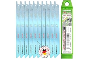 CONBRA® Säbelsägeblätter Metall 10x S922BF Säbelsäge Blätter 10-tlg. Sägeblätter für Säbelsäge - Metallsägeblatt 150mm - Tigersäge Sägeblatt - Kompatibel mit Bosch Säbelsägeblätter