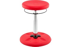 KORE DESIGN LLC Kore Design Adjustable Height Wobble Chair, Active Sitting Stool for Children, Kids, Teens: Better Than a Balance Ball, Flexible Classroom Seating, Adjusts from 16.5 to 24 inches. Red