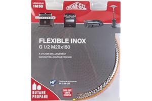 HOME-GAZ Home Gaz Flexible inox butane/propane 1,5 m sans date de péremption, Clair