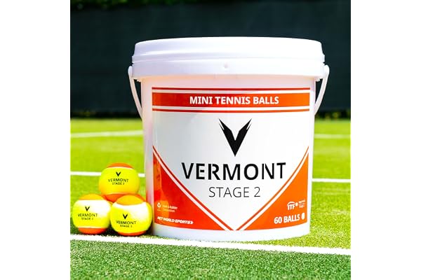 Vermont Balles de Mini-Tennis | 3 Niveaux de Balle en Plusieurs Tailles de Pack | Approuvées par l’ITF