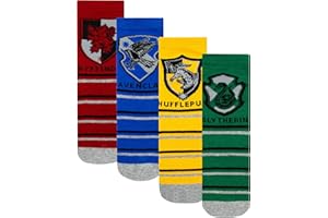 Harry Potter Skarpety 4 Pack | Skarpety Ravenclaw, Hufflepuff, Slytherin, Gryffindor dla dzieci | Chłopięce nietypowe skarpety