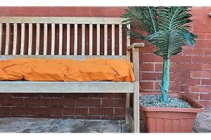 cushion mania Outdoor Chair Seat Pads Bench Pads Waterproof Garden CHUNKY Chair Seat Pads (Bench Pad (108x45x6cm), Orange)