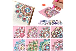 ‎CHARYSIM CharySim 8 Stück 5D Diamond Painting Lesezeichen - Lotus Kristall Set für Erwachsene und Kinder Basteln Personalisierte Lesezeichen Tieren teenager bastelset mädchen ab 9 12 jahre Weihnachtsgeschenke