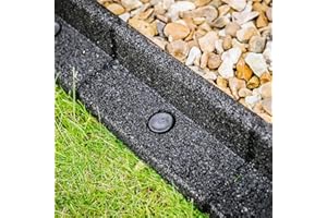 ECOSHAPE FlexiBorder 2m Black Lawn Edging Border - Flexible Garden Edging Border for Grass Lawns - Pathways - Raised Borders - Artificial Grass - 2 x 1m Lengths