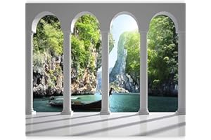 murando Carta da parati Paradiso 400x280 cm Fotomurali in TNT Murale alla moda Decorazione da Muro XXL Poster Gigante Design Carta per pareti Natura Paesaggio Laguna Mare Lago c-C-0454-a-a