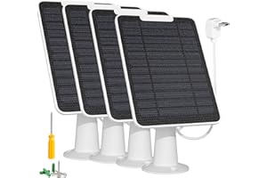 WININMETA Solarpanel kompatibel mit Arlo Essential Spotlight/XL-Strahler-Kamera, 5W Solarpanel-Ladegerät, IP65 wasserdicht, mit 3 m Micro-USB-Ladekabel und sicherer Wandhalterung (4 Pack)