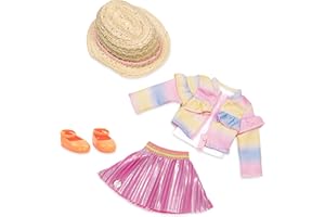 Glitter Girls 062243401358 14” DOLL DELUXE RUFFLE JACKET & SKIRT OUTFIT, Solid, Small