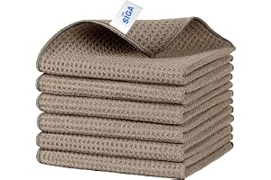 MR.SIGA Våffelmönstrad Mikrofiberduk, Sandbrun, 6-pack | MR.SIGA Återanvändbara Våffelhanddukar I Mikrofiber, Lintfria Köksha