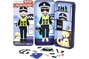 mierEdu Boîte de jeu magnétique policier à habiller – Favorise la motricité et l'imagination I Idéal pour la maison et le jeu de voyage pour enfants I Jouets magnétiques pour enfants à partir de 3 ans