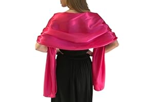CENTRAL CHIC Impresionante sedoso raso satin abrigo de la boda Wrap nupcial de la estola del mantón bufanda Pashmina Bodas novias Las damas de honor en el Marfil Blanco Negro Azul Plata Oro Rosa Gris Verde