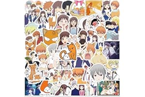 Affoto Lot de 50 autocollants Anime Fruits Basket pour ordinateur portable - Cadeau pour enfants, adolescents, adultes et garçons - Autocollants imperméables pour skateboard, moto, vélo