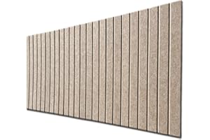 ‎DECCART DECCART - Filz Wandpaneele selbstklebend 120x60 cm - Pinnwand - Wandpaneel - 3D Paneele - Wandplatten - Paneele wand - Wall panels - Lamellenwand – Filzbrett – Dunkelbeige