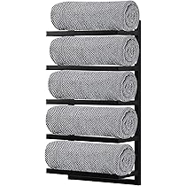 Hommtina Wall-Mounted Towel Rack - No Drill Bathroom Organizer, 30.5" Rust-Resistant Black 2 thumbnail image