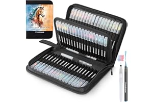 Creativepeak Watercolour Brush Pens, 72 Vibrant Soft Tip Colouring Markers w/ 4 Blending Brushes, Watercolour Brush Pen Set for Calligraphy, Lettering, Colouring & Journaling, Premium Art Supplies