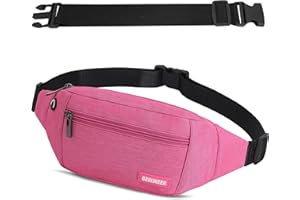GERIINEER Marsupio Sportivo con Cintura Regolabile Estesa 30 cm, Marsupio Running Uomo Donna, Impermeabile Marsupio Portasoldi per Corsa Ciclismo Escursione Campeggio (Rosa)